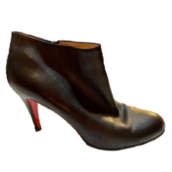 Christian Louboutin Shoes - Christian Louboutin Belle Leather Red-sole Ankle Boots In Black - SIZE 9/39
